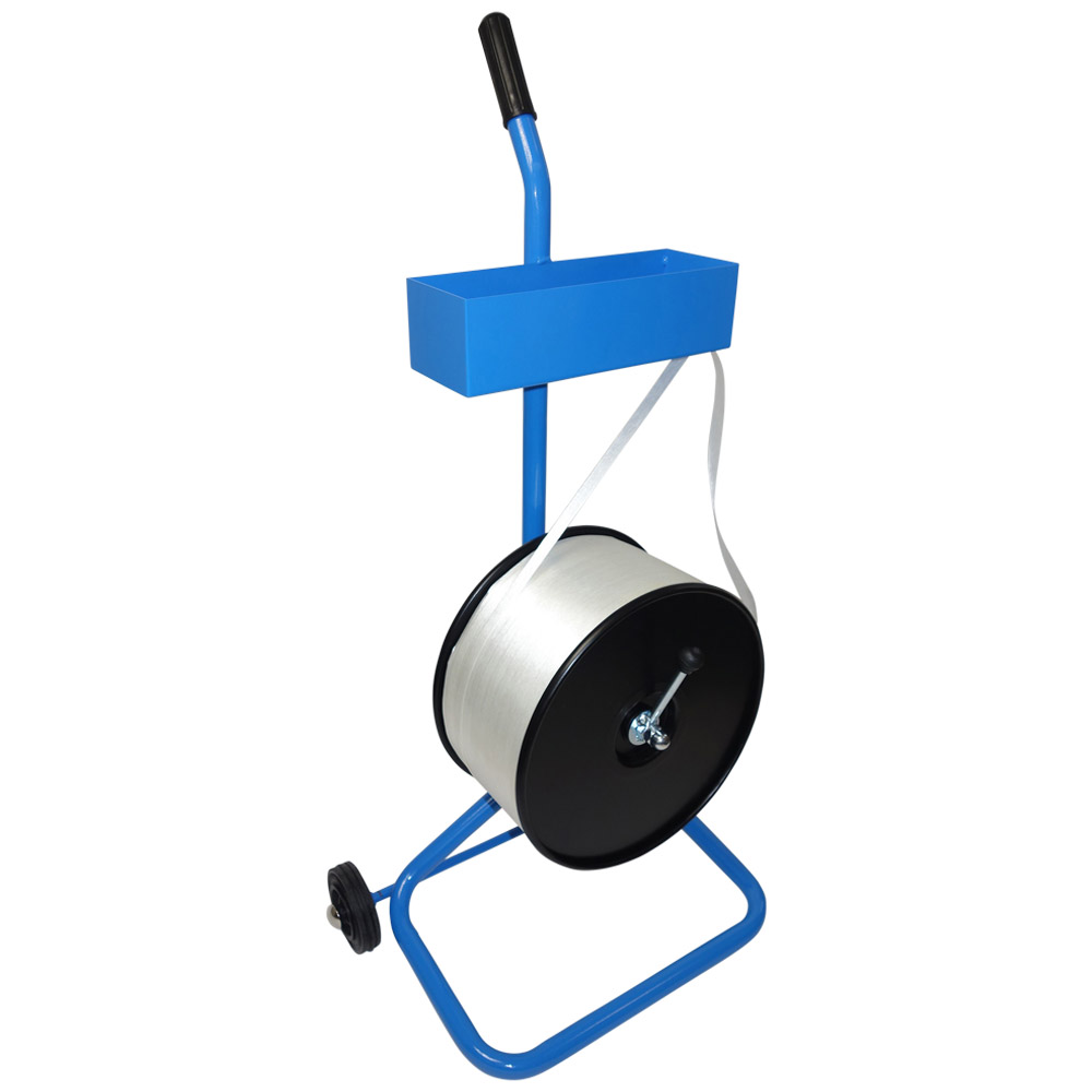 KRAFTBANDABROLLER MIT TELLER FÜR 76 MM KERN, FAHRBAR