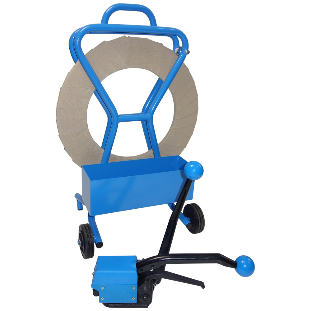 Hülsenloses Stahlbandset mit tragbarem und fahrbarem Abroller – Flexibel und Effizient für jede Anwendung